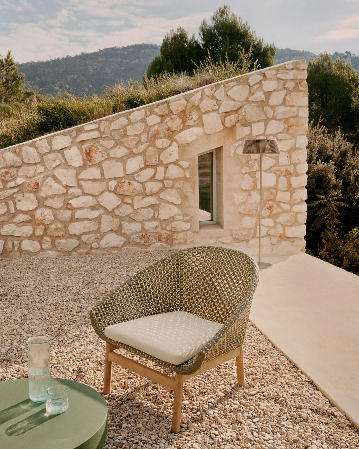 Sessel Olbia aus synthetischem Rattan und massivem Teakholz FSC 100 %