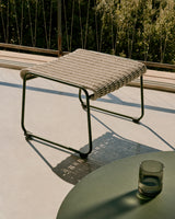 Fußablage Maurina aus grün verzinktem Stahl mit écrufarbenem und grauem Seil 58 x 52,5 cm - ZEN ZONE Furniture