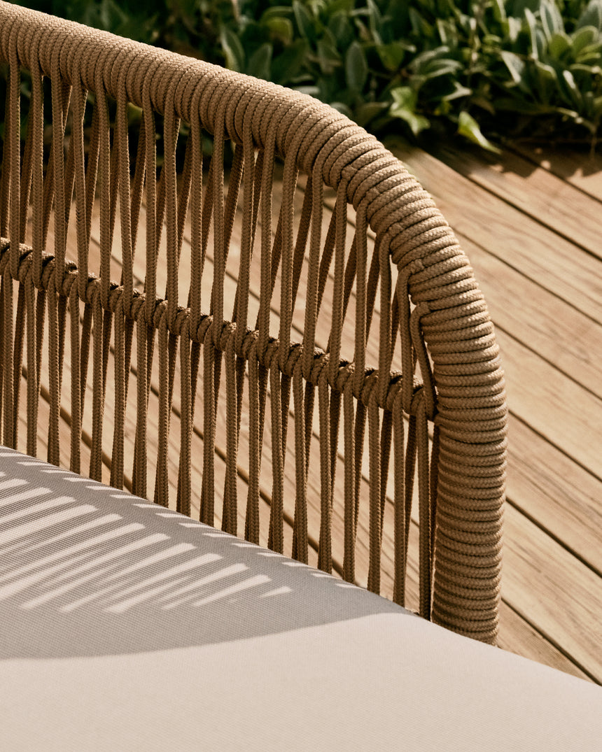 2er-Sonnenliege Catalina aus beigem Seil und massivem Akazienholz FSC 100% - ZEN ZONE Furniture