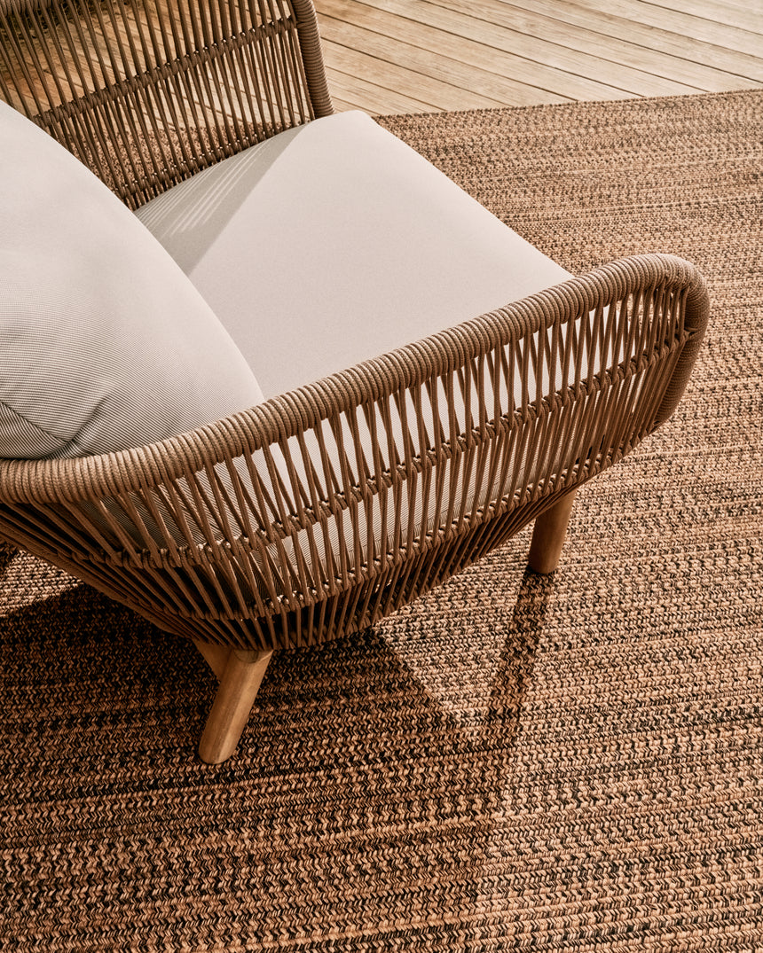 Catalina Sessel aus beigem Seil und massivem Akazienholz 100% FSC - ZEN ZONE Furniture