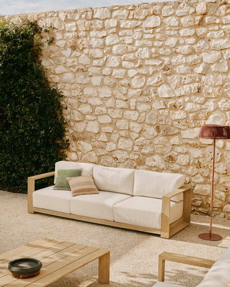 3-Sitzer-Sofa Ambra aus massivem Akazienholz mit hellem Finish 249 cm - ZEN ZONE Furniture