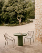 Outdoor-Stuhl Zivia aus écrufarbenem Seil und grün verzinktem Stahl - ZEN ZONE Furniture