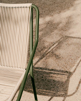 Outdoor-Stuhl Zivia aus écrufarbenem Seil und grün verzinktem Stahl - ZEN ZONE Furniture