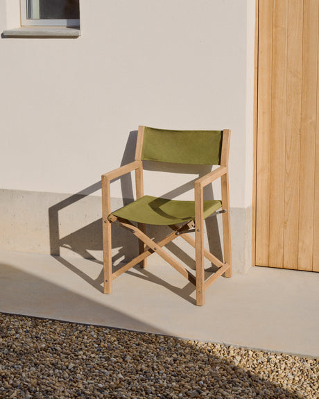 Outdoor-Klappstuhl Vilara in Grün aus massivem Akazienholz FSC 100% - ZEN ZONE Furniture