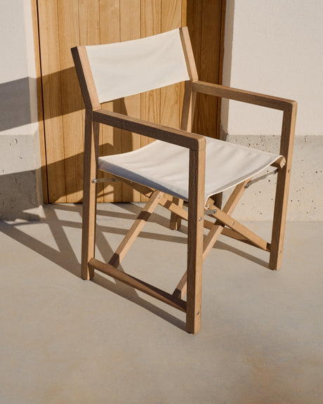 Outdoor-Klappstuhl Vilara in Weiß aus massivem Akazienholz FSC 100% - ZEN ZONE Furniture