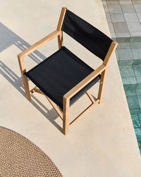 Outdoor-Klappstuhl Vilara in Schwarz aus massivem Akazienholz FSC 100% - ZEN ZONE Furniture