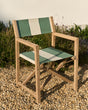 Grün-beige gestreifter Outdoor-Klappstuhl Vilara aus massivem Akazienholz, FSC™ 100% - ZEN ZONE Furniture