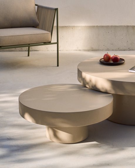 Couchtisch Aiguablava aus Zement in Beige Ø 66 cm - ZEN ZONE Furniture