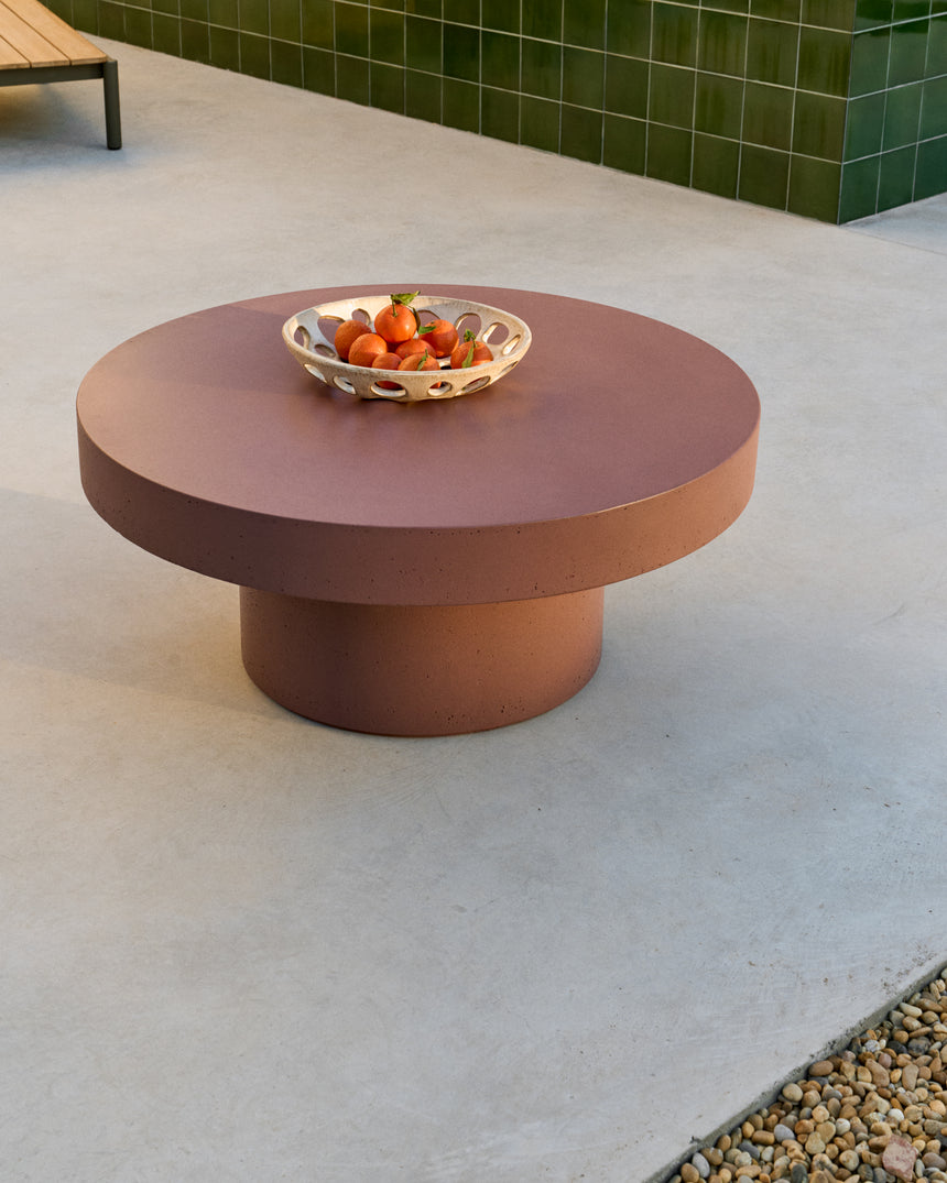 Couchtisch Aiguablava aus Zement in Terrakotta Ø 90 cm - ZEN ZONE Furniture