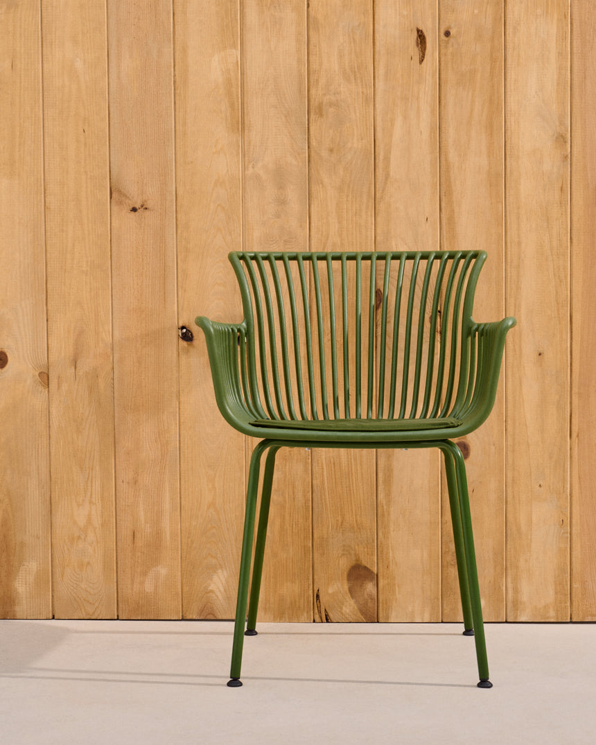 Outdoor-Stuhl Surpika mit grünen Stahlbeinen - ZEN ZONE Furniture