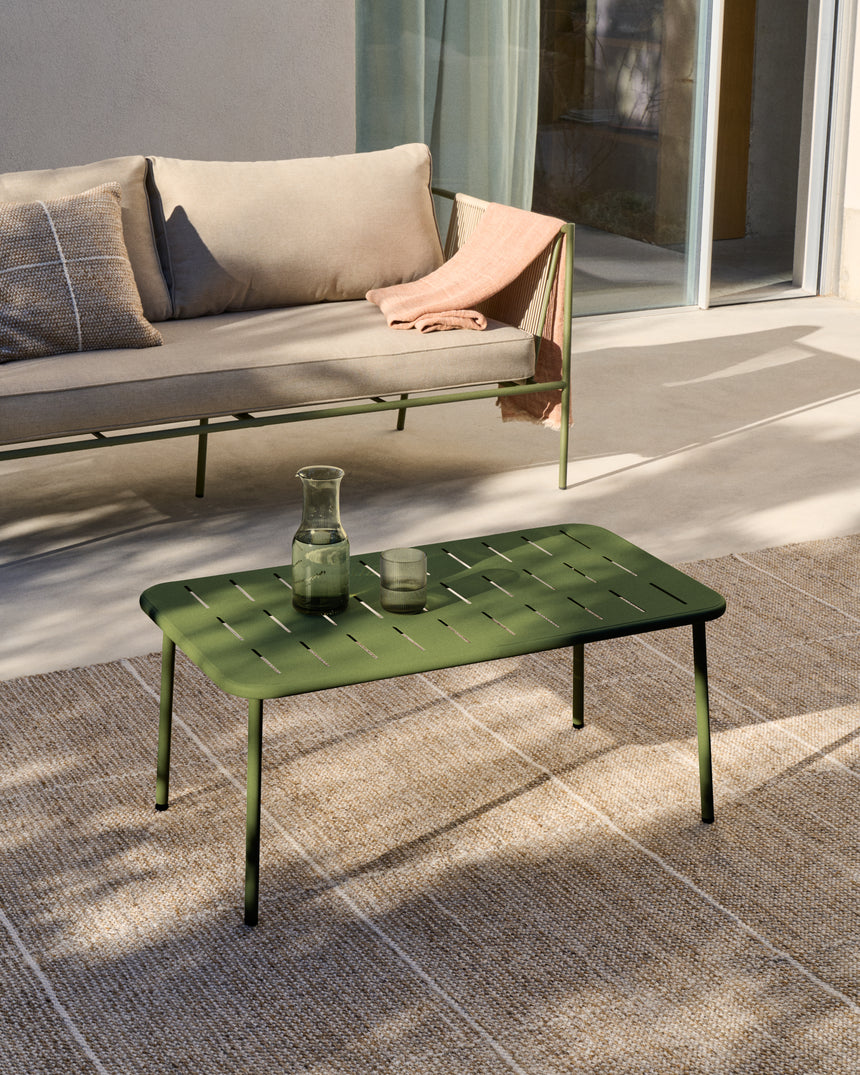 2-Sitzer-Outdoor-Sofa Zivia aus écrufarbenem Seil und grün verzinktem Stahl 178 cm - ZEN ZONE Furniture