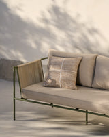 2-Sitzer-Outdoor-Sofa Zivia aus écrufarbenem Seil und grün verzinktem Stahl 178 cm - ZEN ZONE Furniture