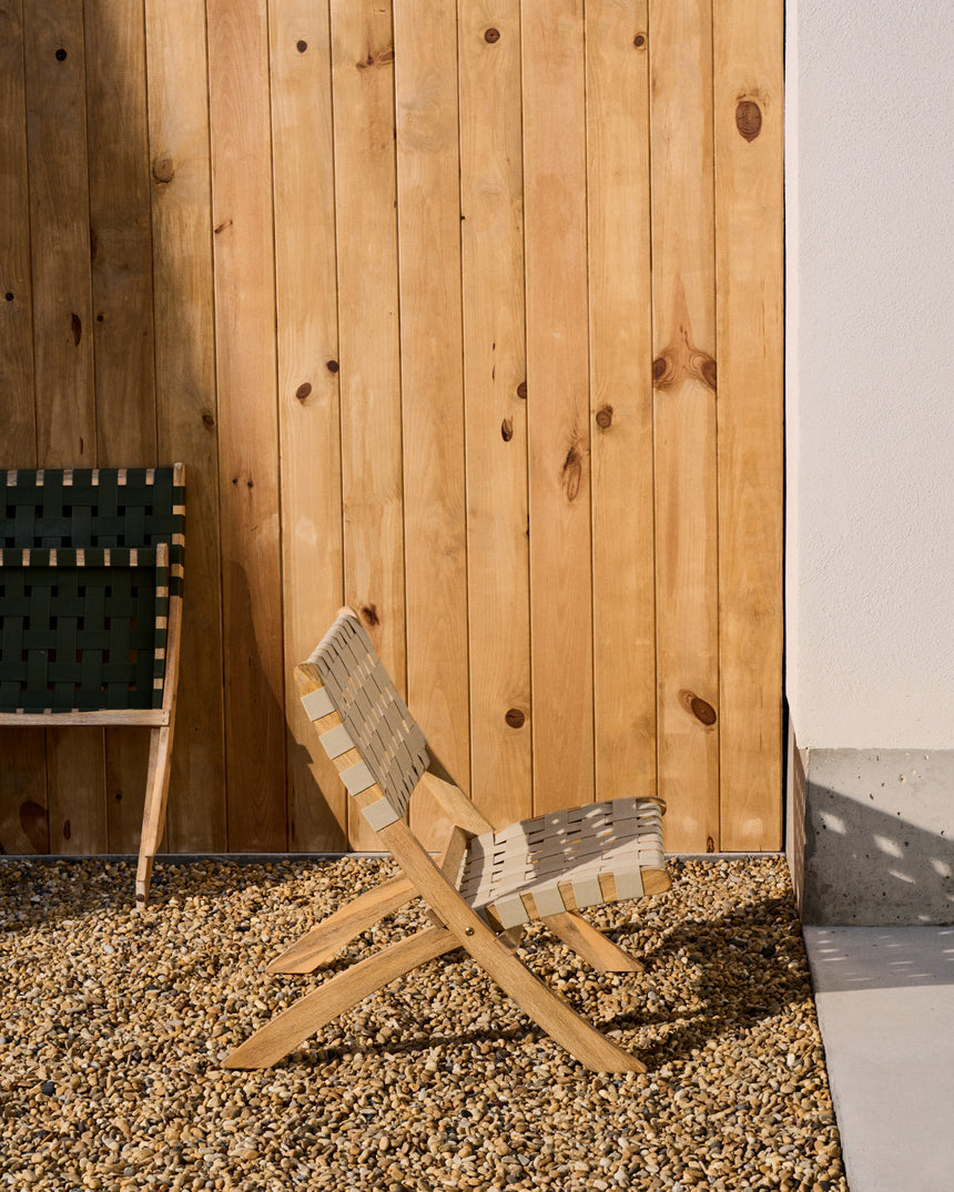 Chabeli Klappsessel massives Akazienholz und cremefarbenes Seil FSC 100 % - ZEN ZONE Furniture