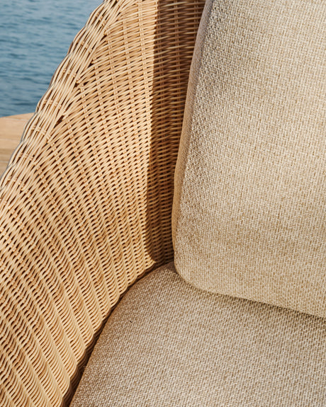 3-Sitzer-Sofa Galea aus massivem Teakholz und synthetischem Rattan 223 cm FSC 100% FSC - ZEN ZONE Furniture