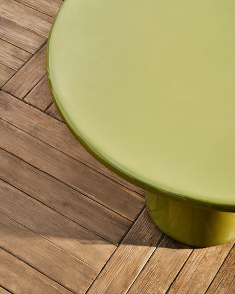 Couchtisch Albanella aus Zement mit glänzend grünem Finish Ø 65 cm - ZEN ZONE Furniture