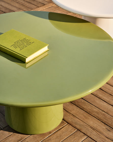 Couchtisch Albanella aus Zement mit glänzend grünem Finish Ø 85 cm - ZEN ZONE Furniture