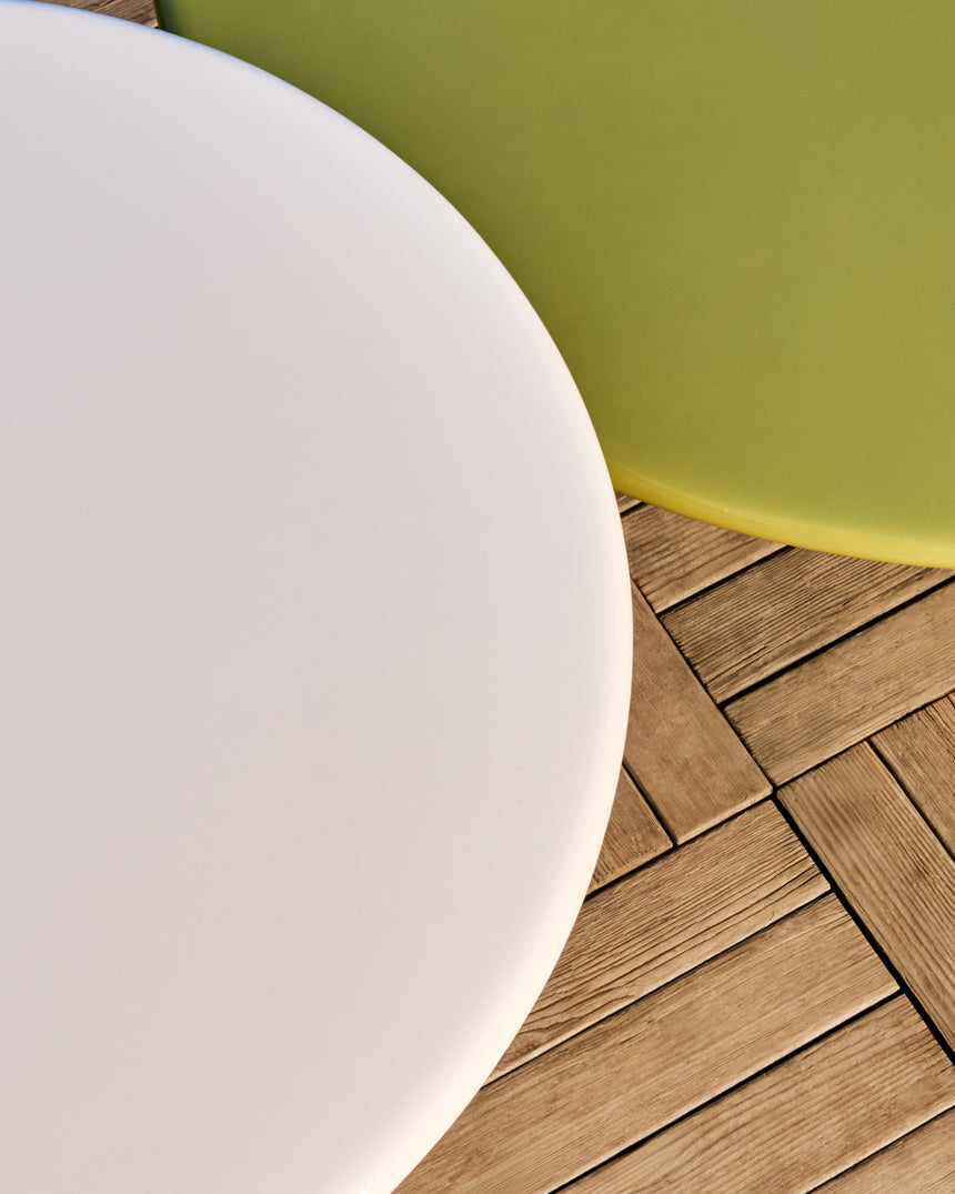 Couchtisch Albanella aus Zement mit glänzend weißem Finish Ø 65 cm - ZEN ZONE Furniture