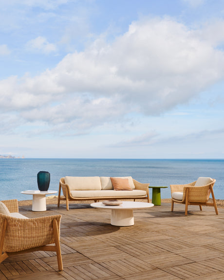 3-Sitzer-Sofa Galea aus massivem Teakholz und synthetischem Rattan 223 cm FSC 100% FSC - ZEN ZONE Furniture