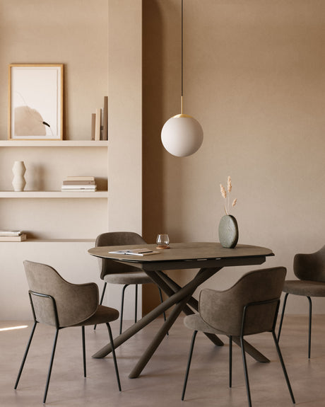 Mahala Deckenlampe aus Stahl und mattiertem Glas - ZEN ZONE Furniture