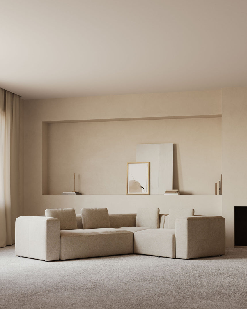 Blok 3-Sitzer Ecksofa beige 290 x 230 cm / 230 cm 290 cm - ZEN ZONE Furniture