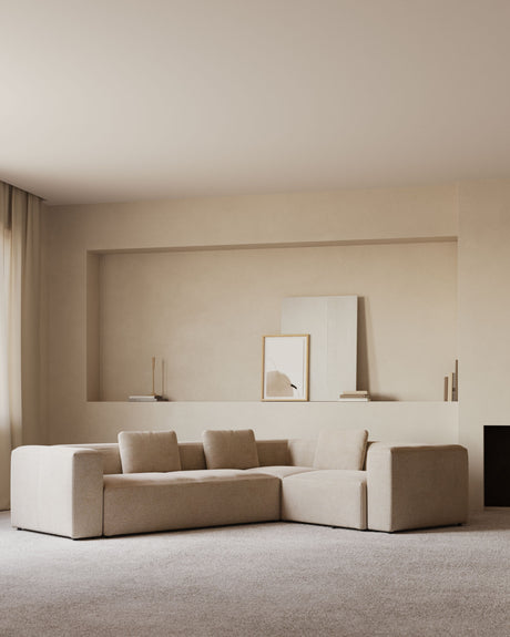 Blok 4-Sitzer-Ecksofa beige 320 x 230 cm / 230 x 320 cm - ZEN ZONE Furniture