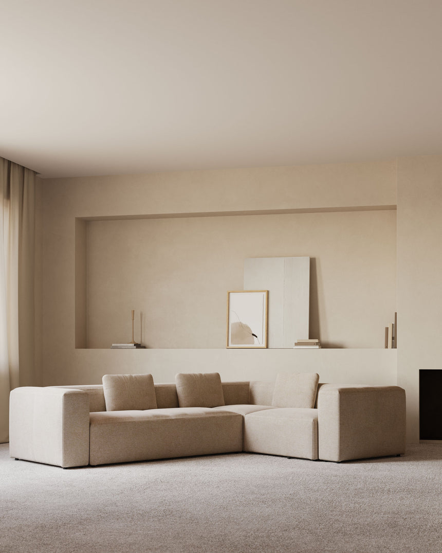 Blok 4-Sitzer-Ecksofa beige 320 x 230 cm / 230 x 320 cm - ZEN ZONE Furniture