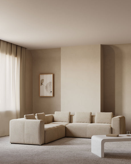 Blok 6-Sitzer Ecksofa in beige 320 x 320 cm - ZEN ZONE Furniture