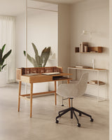 Tissiana Schreibtischstuhl in Beige und Aluminium mit mattschwarzer Oberfläche - ZEN ZONE Furniture