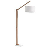 Stehlampe Riaz aus massiver Buche mit weißem Lampenschirm - ZEN ZONE Furniture