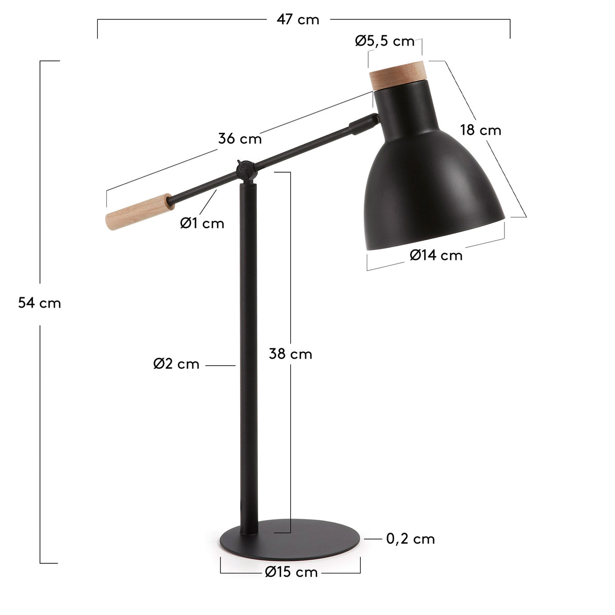 Tescarle Tischlampe, schwarz - ZEN ZONE Furniture