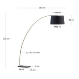 Stehlampe Juhe aus goldenem Metall und schwarzem Marmor - ZEN ZONE Furniture