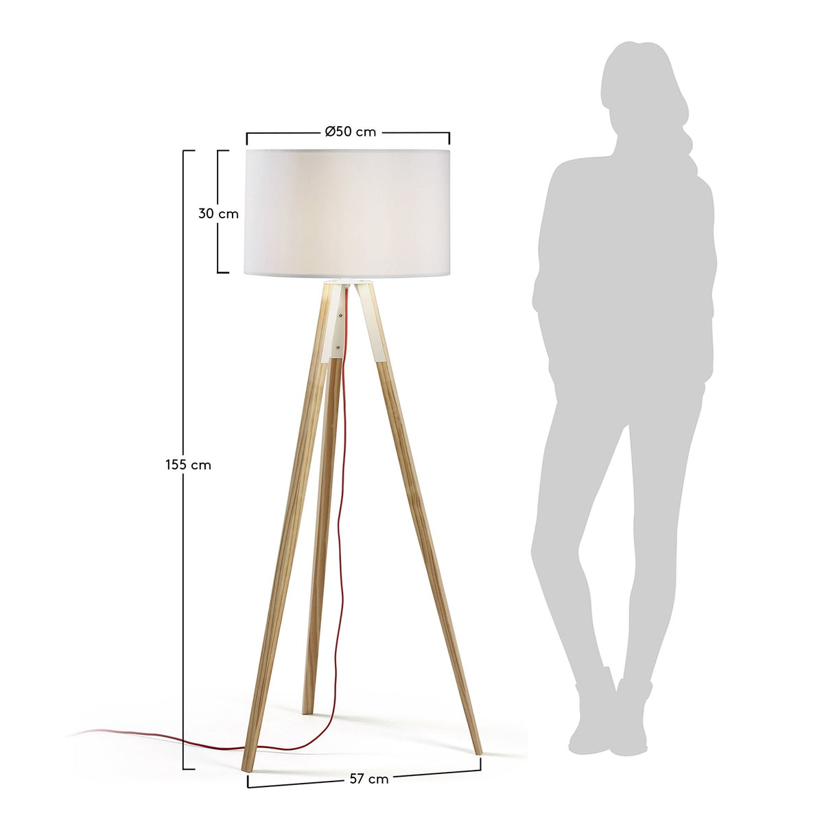 Iguazu Stehlampe, Holz, weiss - ZEN ZONE Furniture