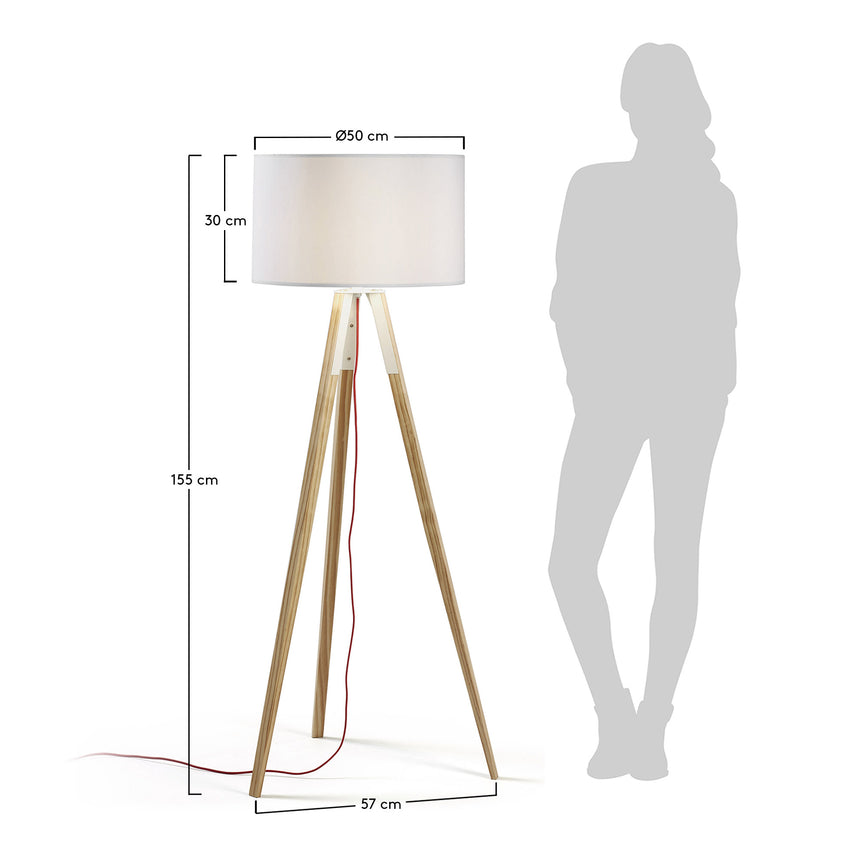 Iguazu Stehlampe, Holz, weiss - ZEN ZONE Furniture