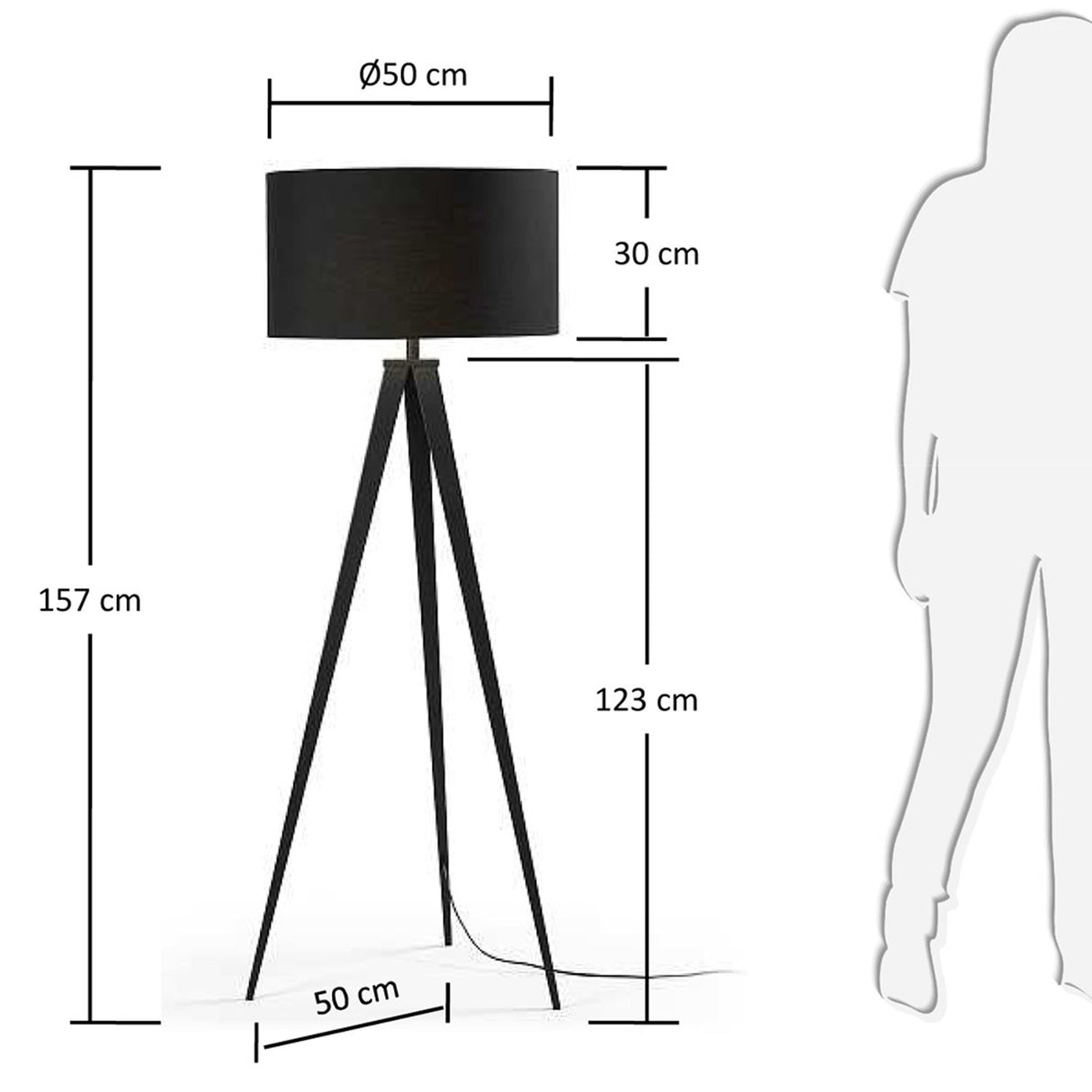 Iguazu Stehlampe, schwarz - ZEN ZONE Furniture