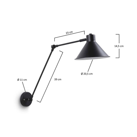 Dione Wandleuchte, schwarz - ZEN ZONE Furniture