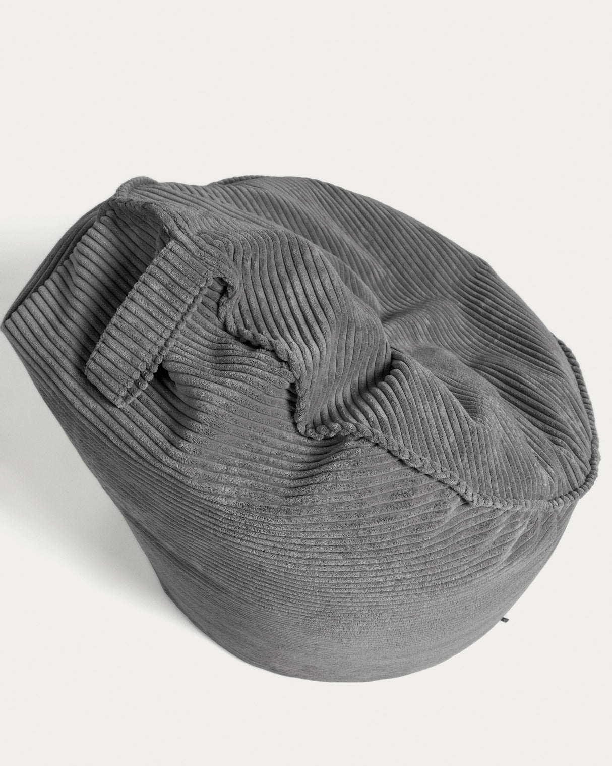 Wilma Pouf breiter Cord grau Ø 80 cm - ZEN ZONE Furniture