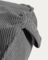 Wilma Pouf breiter Cord grau Ø 80 cm - ZEN ZONE Furniture