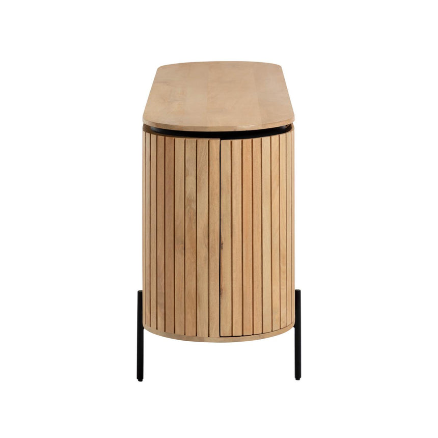 Licia Sideboard mit 4 Türen aus massivem Mangoholz und Metall in Schwarz 170 x 80 cm - ZEN ZONE Furniture