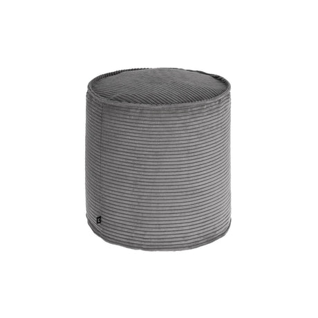 Wilma kleiner Pouf breiter Cord grau Ø 40 cm - ZEN ZONE Furniture