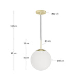 Mahala Deckenlampe aus Stahl und mattiertem Glas - ZEN ZONE Furniture