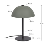 Aleyla Tischlampe aus Metall mit grüner Oberfläche - ZEN ZONE Furniture