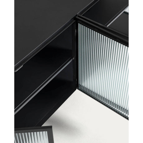 Trixie Sideboard 4 Türen aus Stahl in Schwarz 160 x 81 cm - ZEN ZONE