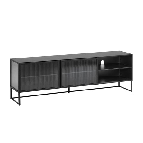 Trixie TV-Schrank 2 Türen aus Stahl mit schwarzem Finish 180 x 58 cm - ZEN ZONE Furniture