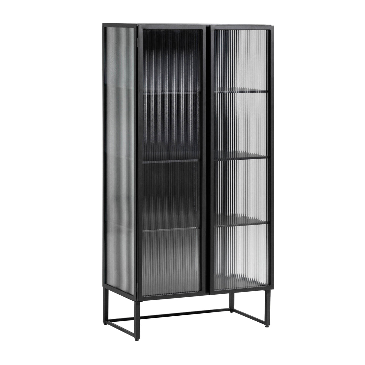 Trixie Vitrine aus Stahl mit schwarzem Finish 70 x 143 cm