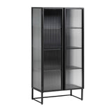 Trixie Vitrine aus Stahl mit schwarzem Finish 70 x 143 cm