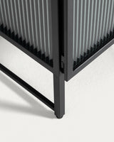 Trixie Vitrine aus Stahl mit schwarzem Finish 70 x 143 cm