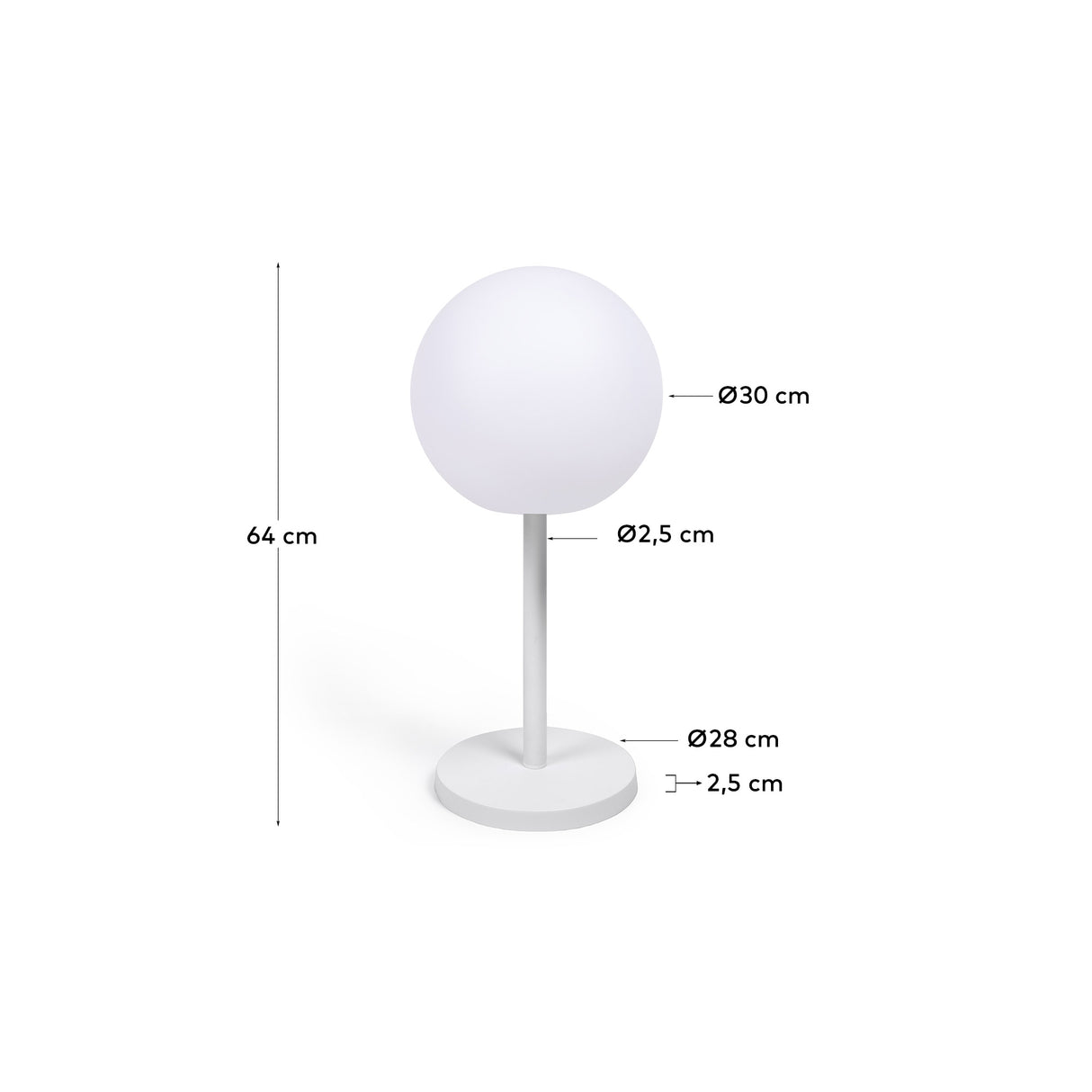 Outdoor Tischlampe Dinesh weißer Stahl - ZEN ZONE Furniture