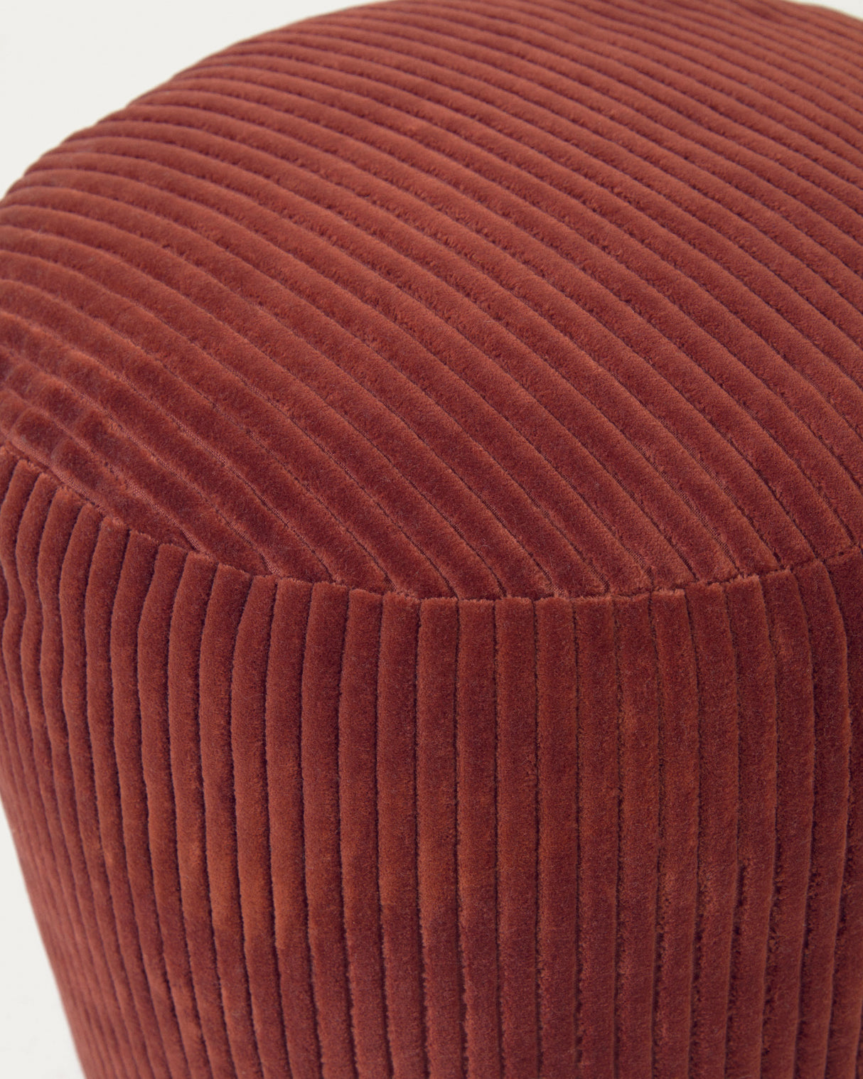 Cadenet runder Pouf breiter Cord Terrakotta Ø 40 cm - ZEN ZONE Furniture