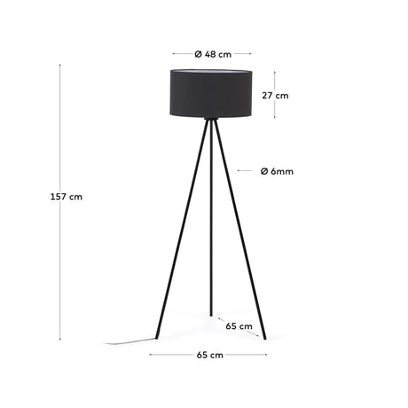 Ikia Stehlampe aus Metall schwarz - ZEN ZONE Furniture