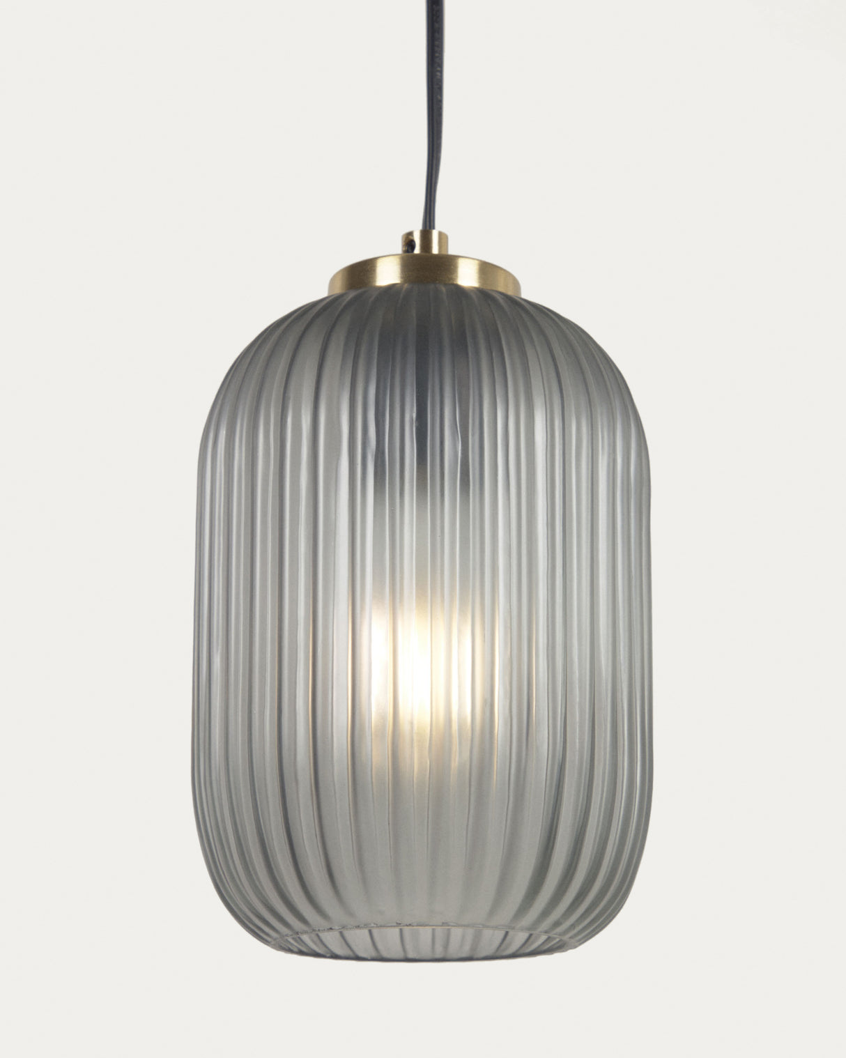 Hestia Deckenlampe aus Metall mit Messing-Finish und grauem Glas - ZEN ZONE Furniture